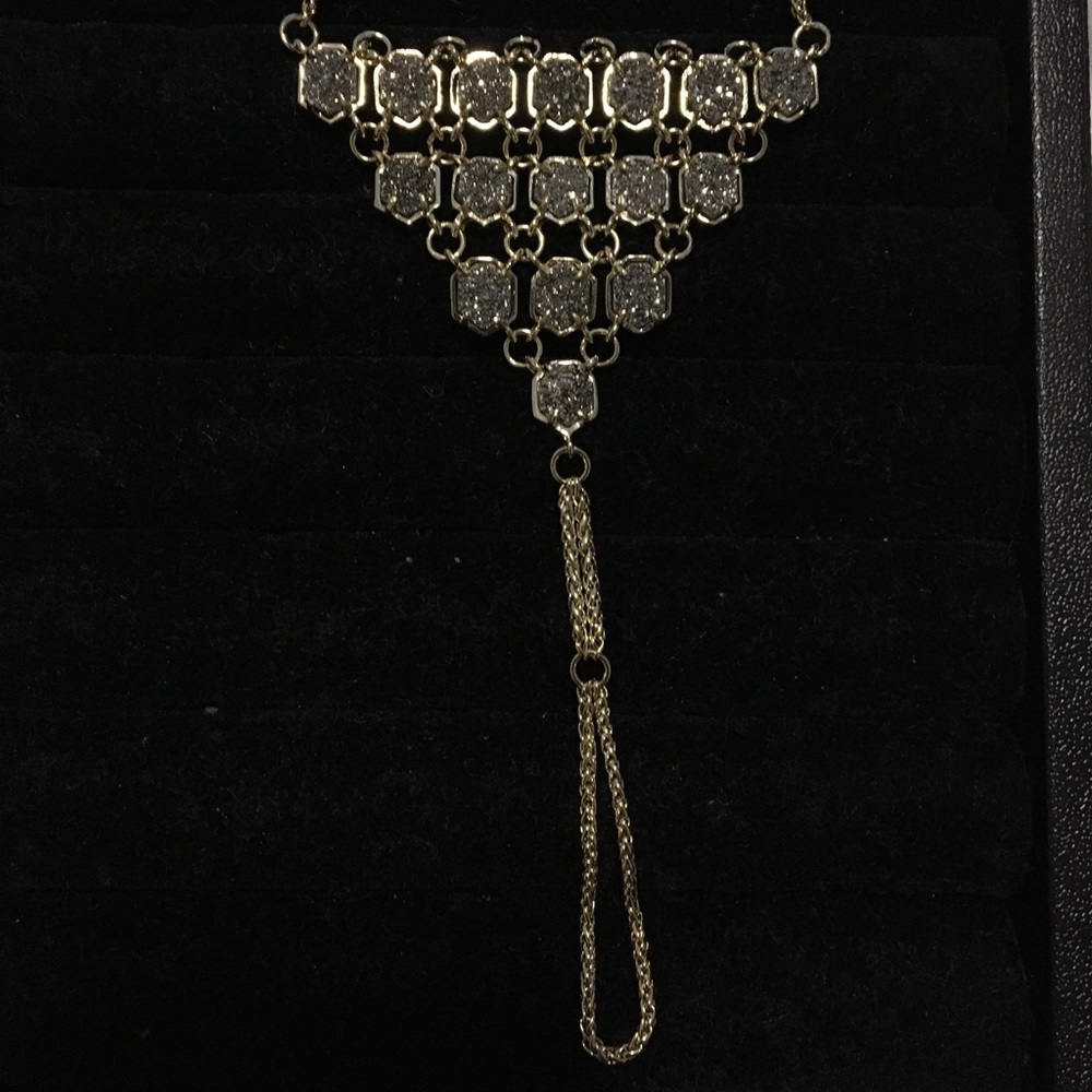 Kendra Scott Abigail HandChain Gold/Platinum Drusy